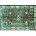 thumbnail image 1 of Ahgly Company Machine Washable Indoor Rectangle Persian Turquoise Blue Traditional Area Rugs, 6' x 9', 1 of 4