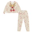 thumbnail image 4 of SCRAWLGOD Deer Snowflakes Pajamas Women Long Sleeve Nightwear for Women Fall Clothes Crewneck 2-Piece Lounge Set Size M Comfortable Christmas Sleepwear, 4 of 7