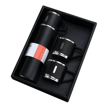 

500Ml Double-Layer Stainless Steel Vacuum Insulation Coffee Tumbler Travel Mug Business Trip Water Black