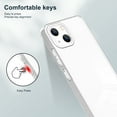 thumbnail image 7 of for iPhone 14 Luxury case, Hybrid Soft Silicone Bumper & Crystal Clear Hard PC Back,3 in 1 Military Drop Protection Transparent, Camera Lens Protection Case for iPhone 14, White, 7 of 7