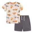 thumbnail image 5 of newwalpole Toddler Boy's Cotton Short Sleeve T-Shirt and Short Set 1-7Y Beige for Size 6-7 Years, 5 of 7