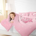 thumbnail image 3 of Feelyou Pink Crown Letter G Bedding Comforter Set for Girls, Princess Flower Monogram King Bedding Sets, Pink Reversible, 7pcs, 3 of 7