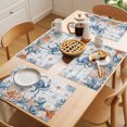 thumbnail image 5 of Crab Coastal Placemats Set of 8 Summer Beach Coral Starfish Grey Wooden Place Mats Indoor Wipeable Table Mats Washable Cloth Dining Table Placemats for Kitchen Holiday Party Home Decor 13x19 Inch, 5 of 9