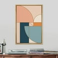 thumbnail image 2 of PixonSign Framed Canvas Print Wall Art Mid-Century Pastel Geometric Semi Circle Collage Abstract Shapes Illustrations Modern Art Decorative Minimal for Living Room, Bedroom, Office - 24"x36" Natural, 2 of 5