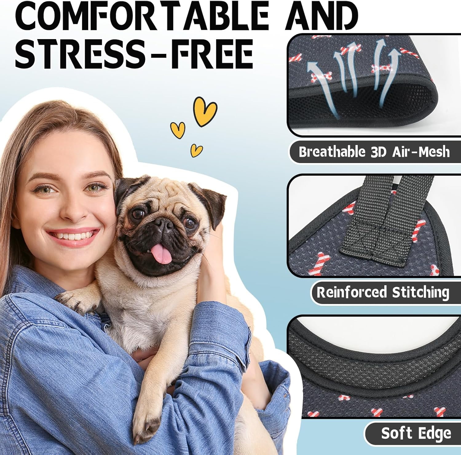 Dog Grooming Hammock Harness for Dogs Cats, Relaxation Pet Nail Clipper Hammock, Restraint Dog & Large Animal Leashes Sling for Groomingk for Nail Trimming (Coral Blue, 2XL)