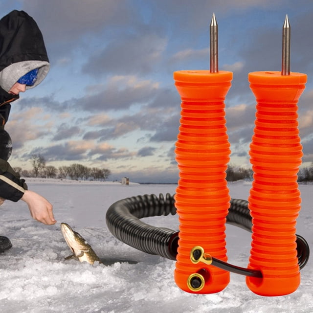 Punzones de hielo retráctiles portátiles con cono de seguridad de rescate de pesca para patinaje sobre hielo Picahielos retráctil