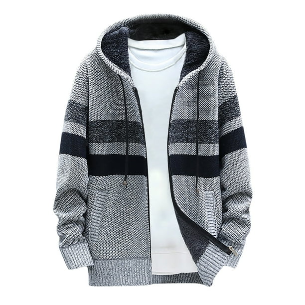 Hombres Casual Patchwork Manga larga Tejido con capucha Chaqueta