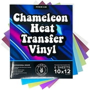 Hippie Crafter Chameleon Heat Transfer Vinyl Sheets HTV Vinyl Bundle 6 Colors