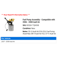 thumbnail image 2 of Fuel Pump Assembly - Compatible with 2006 - 2008 Audi A6, 2 of 2