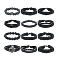 thumbnail image 1 of 12 Piezas Pulseras Trenzado Brazalete Hombre Cuero Vintage Modelo Negro 8 Cm 23 Cm, 1 of 4