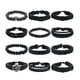 thumbnail image 1 of 12 Piezas Pulseras Trenzado Brazalete Hombre Cuero Vintage Modelo Negro 8 Cm 23 Cm, 1 of 4