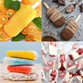thumbnail image 4 of Molde para paletas, Molde de silicona para paletas heladas Hecho a mano Molde para barra de helado/chocolate Ovalado con 50 piezas Palitos de madera San Valentín de verano-Blanco brillar Hogar, 4 of 4