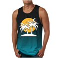 thumbnail image 2 of BXINGOHAI Mens Summer Beach Tank Top Tropical Hawaiian Palm Tree Print Sleeveless Shirts Muscle Tee Vacation Shirts Today Sales Sky Blue,M, 2 of 5