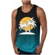 thumbnail image 1 of Camiseta sin mangas de cuello redondo para hombre, estampada, informal, deportiva, elástica, de moda, de poliéster., 1 of 4