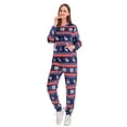 thumbnail image 3 of Plush Cozy Warm Christmas Matching Family One-piece Pocket Pajamas Hoodie Sleepwear Xmas PJ's Festival Snowflake, 3 of 13