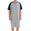 thumbnail image 5 of Men's Sleepwear Nightshirt Nightwear Comfy Big&Tall Short Sleeve Sleep Shirt Loose Nightshirt Pyjamas Plus Size Nightshirts Soft Sleepwear, 5 of 8