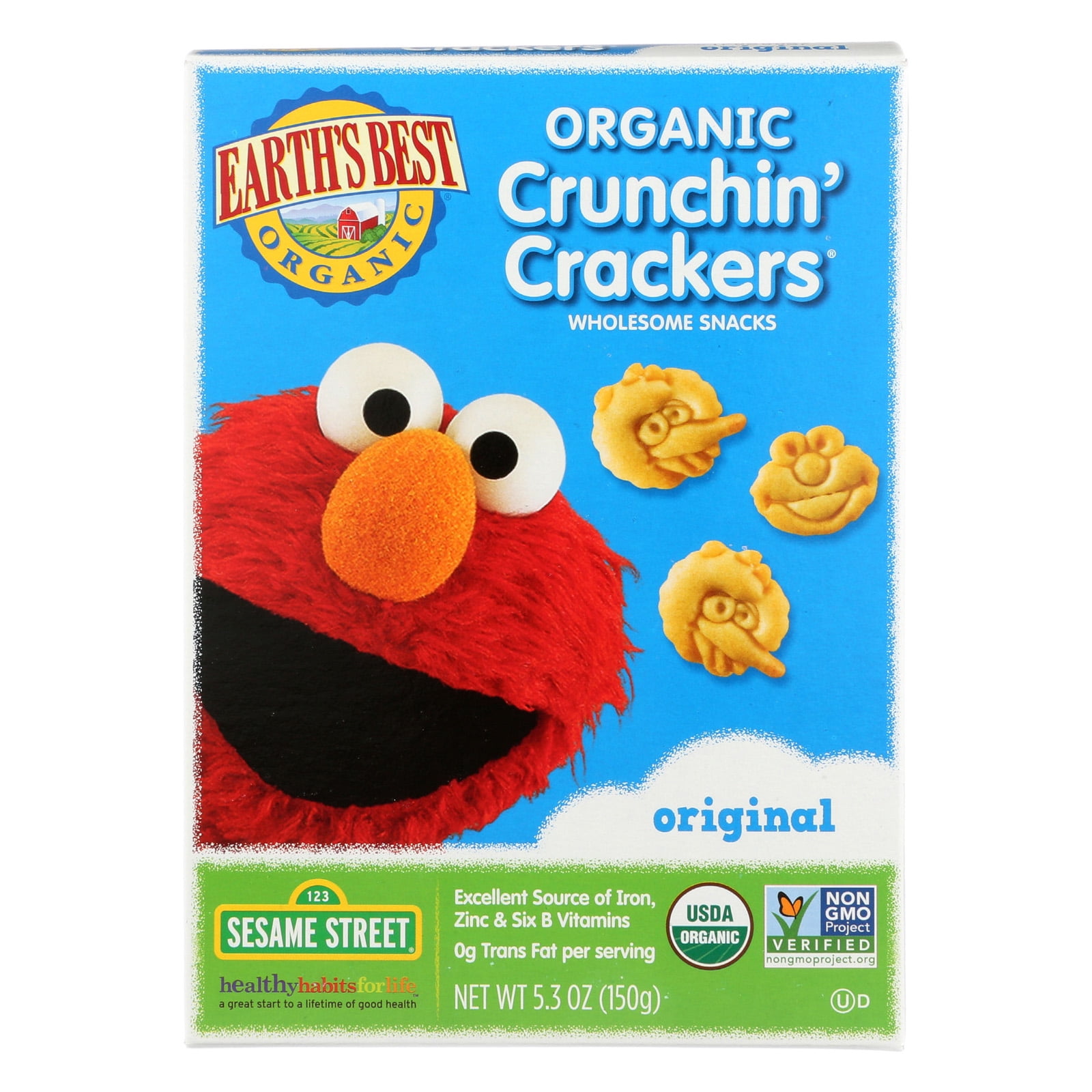 Earth s Best Organic Toddler Original Sesame Street Crunchin Crackers 5 3 oz Walmart
