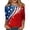 A02 Red, variant on Conairie 4th of July Shirt Womens 3/4 Sleeve Crew Neck Loose Patriotic T Shirts With Flag Stars Stripes Holiday Commemorative Tops Red L