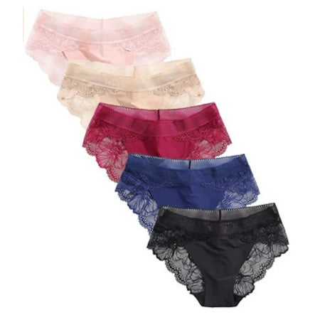 

Women s Underwear Lace Bikini Panties Silky Comfy Lace Briefs Pack of 5