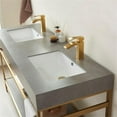 thumbnail image 3 of Funes 60" Double Sink Bathroom Vanity in Brushed Gold Frame Gray Top No Mirror, 3 of 8