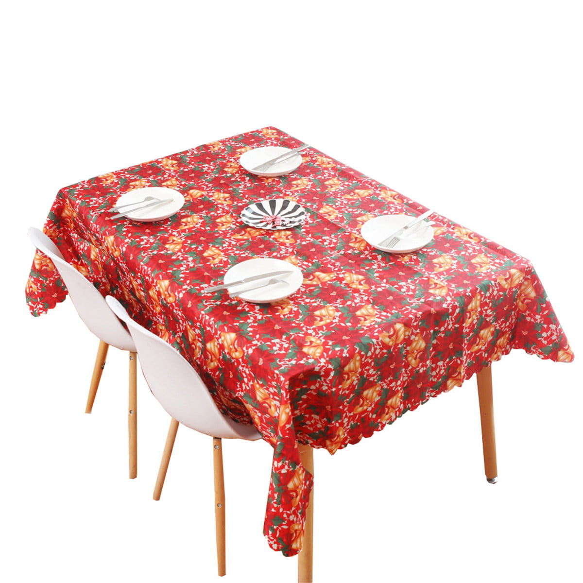 CHRISTMAS SNOWMAN VINYL EASY CLEAN INDOOR AND OUTDOOR TABLECLOTH PRICE PER METRE 