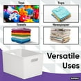thumbnail image 5 of Superio 22L Large Ribbed Storage Bin with Lid, Plastic (2 Pack, Lilac and White), 5 of 7