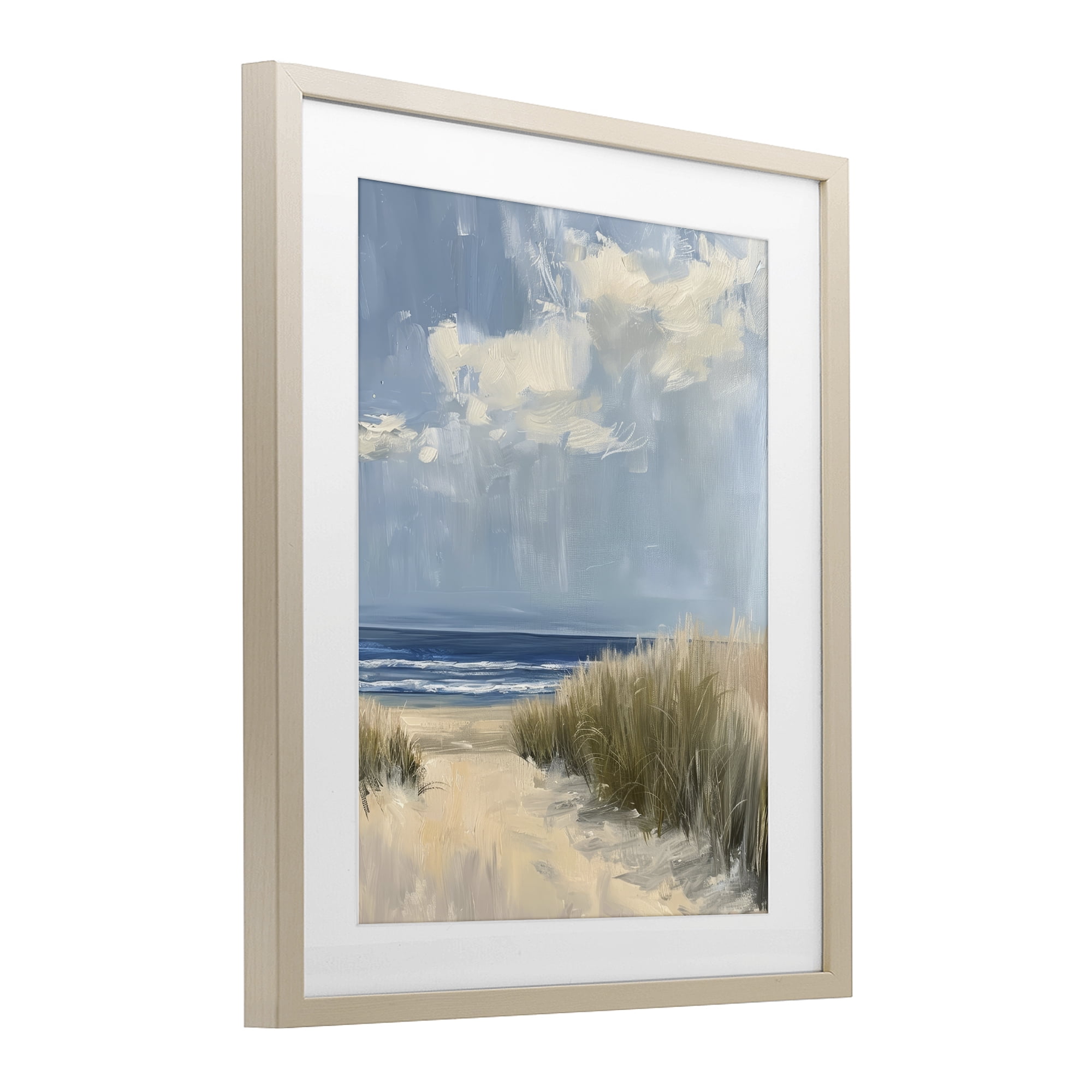 Stupell Industries In The Dunes By The Sea Birch Framed Print Under Glass, design by Petal Prints Design