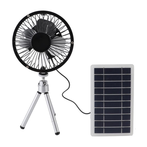 LAIQIEN Solar Powered Outdoor Cooling Fan USB Charging Solar Panel Fan with Tripod Stand