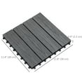 thumbnail image 3 of Outsunny WPC Interlocking Deck Tiles, 11 Pack Outdoor Tiles, Grey, 3 of 10