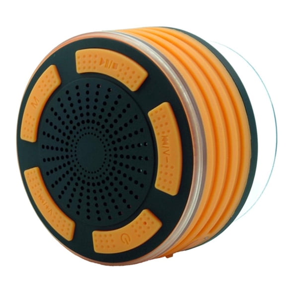 para ducha, inalámbrico resistente al agua con controlador de 5 W, ventosa, micrófono integrado, manos libres, naranja Sunnimix Altavoces Bluetooth a prueba de golpes