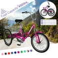 thumbnail image 2 of LILYPELLE 24" 3 Wheel Bike for Adults Folding Tricycle 7 Speed Adult Trike Low-Step Through for Seniors with 400lbs Load Capacity,Rosy, 2 of 16