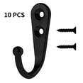thumbnail image 1 of Inteprter 10 Uds. Gancho para gancho montado en la pared dormitorio baño percha de Metal sombrero ropa pantalones con tornillos Almacenamiento y organización del hogar negro Inteprter HA001561-01, 1 of 1