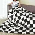 thumbnail image 6 of Sikiie Black and White Checkerboard Ultra-Soft Micro flannel Blanket Luxury All Seasons Warm Blanket for Bedding Sofa and Travel (4 sizes)-60"x50", 6 of 7