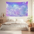 thumbnail image 6 of Purple Cloud Tapestry Wall Hanging Aesthetic Backdrop Pastel Ceiling Wall Decor for Girls Bedroom Living Room Dorm, 60x50 inch, 6 of 13