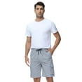 thumbnail image 3 of Satankud Mens Casual Cargo Shorts Classic Drawstring Stretch Hiking Beach Shorts Twill Chino Short with 6 Pockets Grey Size 32, 3 of 8