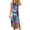 Blue, variant on Fesfesfes Spring Dresses for Women Floral Print Camis Dress Loose Casual Sleeveless High Slit Sling Dress Vacation Beach Boho Dress