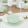 thumbnail image 4 of PLASTICPRO Elegant Plastic Dinner Plates Set Green White Tulip Plastic Silverware, 128 Pack, 4 of 6