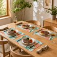 thumbnail image 4 of Unique Bargains 4 Pcs Rectangular Leaf Plant Print Placemat 17.72"x11.81" Beige Colorful, 4 of 5