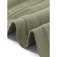 thumbnail image 5 of INSPIRE CHIC Women's Denim Jacket Short Puff Sleeves Turndown Collar Mother's Day Jean Jacket Olive Green XL, 5 of 6