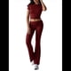 thumbnail image 1 of Pantalón de Traje de Corta Ajustado de Color Liso Color Vino Tinto M, 1 of 10