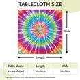 thumbnail image 2 of Rainbow Tie Dye Mandala Pattern Square Fitted Tablecloth with Elastic Edge,Square Table Cover,Washable Elastic Table Cover for Home Kitchen Party Decor 34"x34", 2 of 6