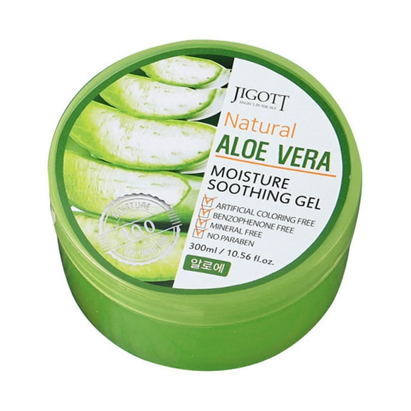 Jigott Natural Aloe Vera Moisture Soothing Gel 2 pack, (10.56 fl oz. / 300ml), Soothing & Moisturizing Face Skin Care, Non-Sticky