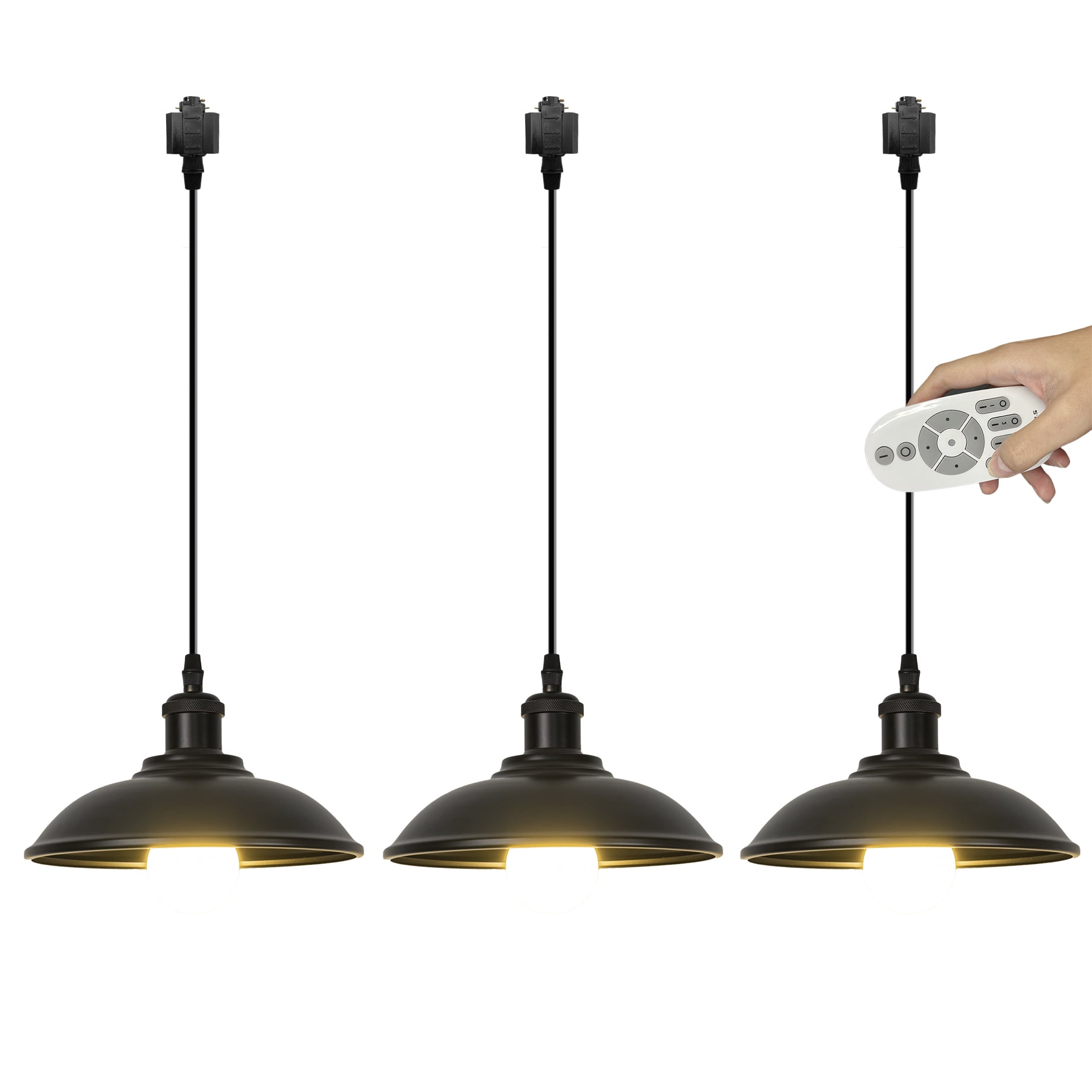 Kiven HType Track Lighting, 3Light Modern Halo Track Pendant Light