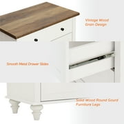 Dresser for Bedroom with 6 Drawer, White Baby Dressers Large Mid Century Modern Wooden Closet Storage Organizer for Living Room,Kids Room Nursery, Hallway