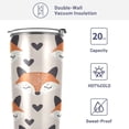 thumbnail image 4 of SKYSONIC Doodle Fox and Heart Pattern 20 oz Stainless Steel Insulated Mug, Double Vacuum Insulated Travel Mug with Lid and Straw, 4 of 7