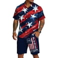 thumbnail image 2 of Men's 4th of July 2 Piece Outfits Patriotic Beach Cruise Button Down Shirts Shorts Sets US 250 Years Anniversary Travel Clothes, 2 of 6