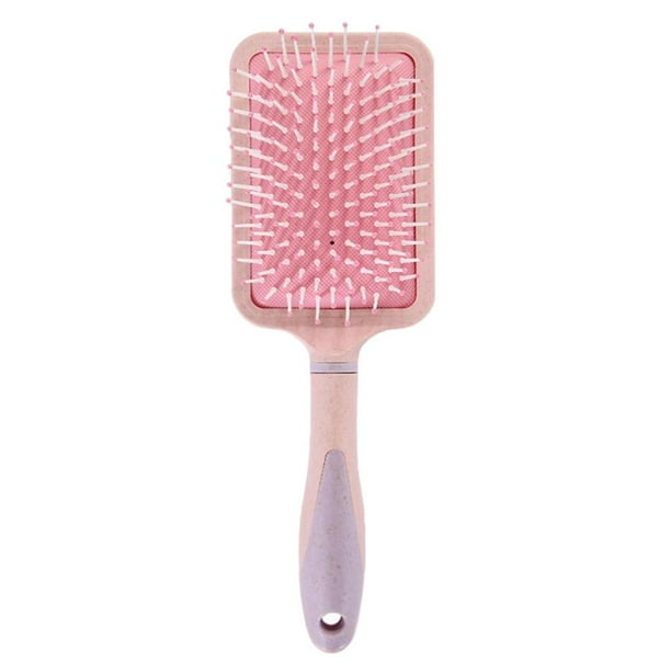 Cuadrado Antiestático para Mujer, para Cabelludo, para Desenredar, Cepillo para El Cabello, - Rosado Macarena Cepillo para el cabello con paleta acolchada