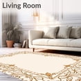 thumbnail image 2 of ODIKA 3'x5' Machine Washable Non-Slip Area Rug, Artisan Latticework with Baroque Leaf Filigree and Whispered Edges High Traffic Rug, Beige, 461194, 2 of 5