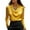 Yellow #043, variant on Womens Satin Silk Blouse Shirt Top Elegant Cowl Neck Long Sleeve Tops Dressy Business Casual Office Work Shirts White L