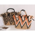 thumbnail image 2 of Kukuzhu Summer Beach Hand Bag Tassels Handmade Woven Straw Tote Bag Women Trendy Zip Up Shoulder Bag, 2 of 6